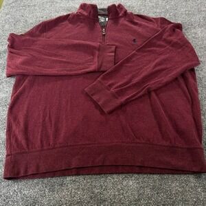 Polo Ralph Lauren 1/4 Zip Pullover Men XL Burgundy Cotton Blend Sweater Maroon